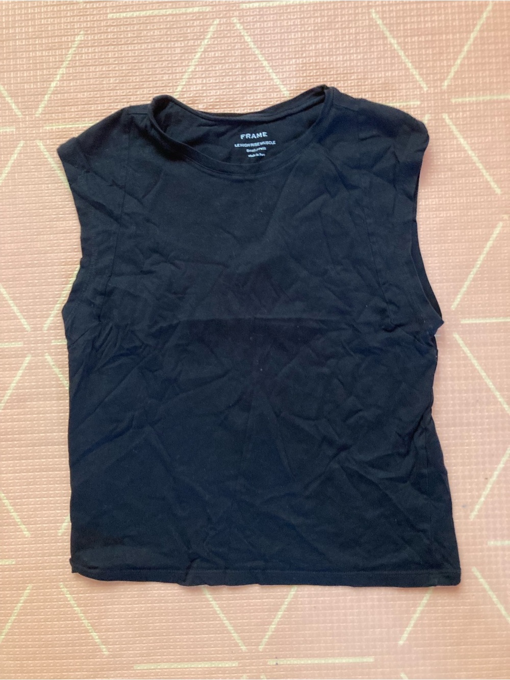Frame Denim Sleeveless Black Crewneck Tank